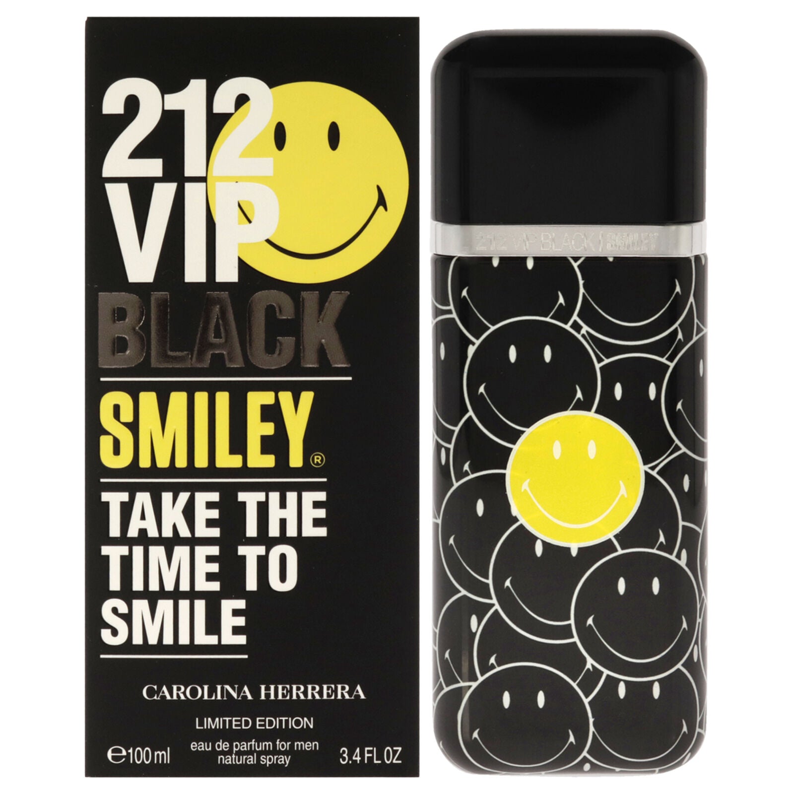 Carolina Herrera 212 Vip Black Smiley Limited edition Eau De Parfum For Men 100ML